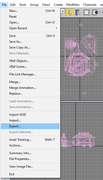 Exporting a W3D file from 3ds Max
